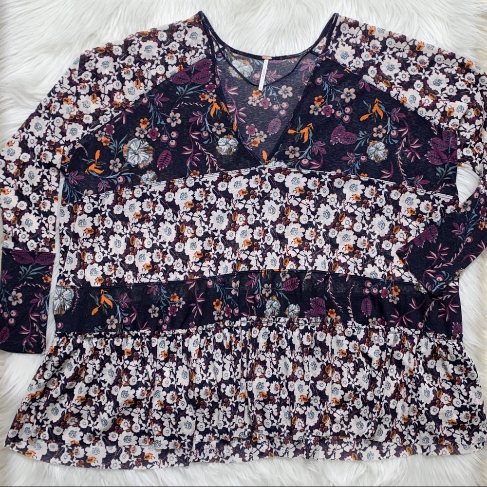 SOLD-Free People Floral Peasant Blouse - Picture 8 of 10